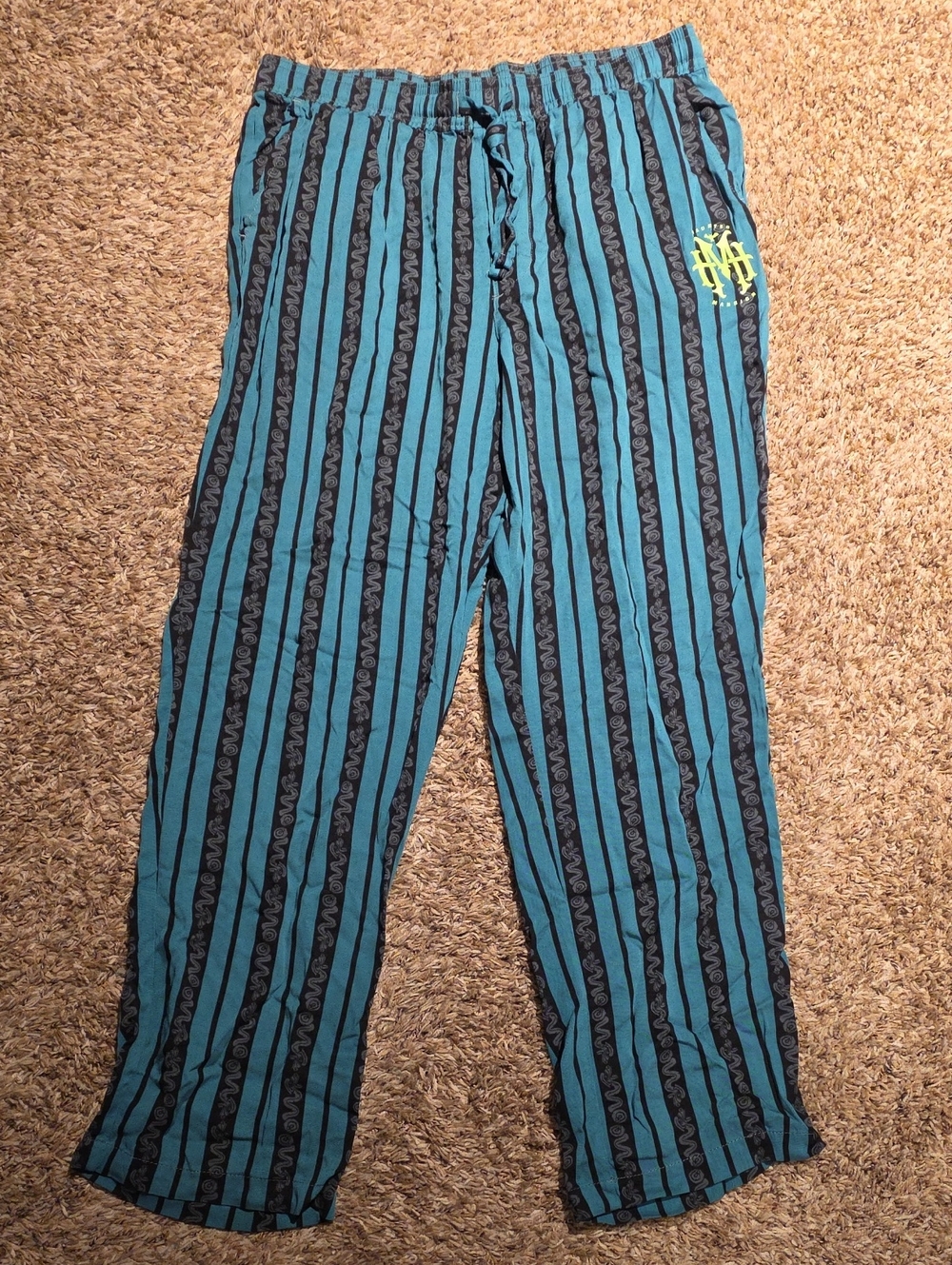 Disney Haunted Mansion Slerp Lounge Pants Blue Black Stripe M Medium